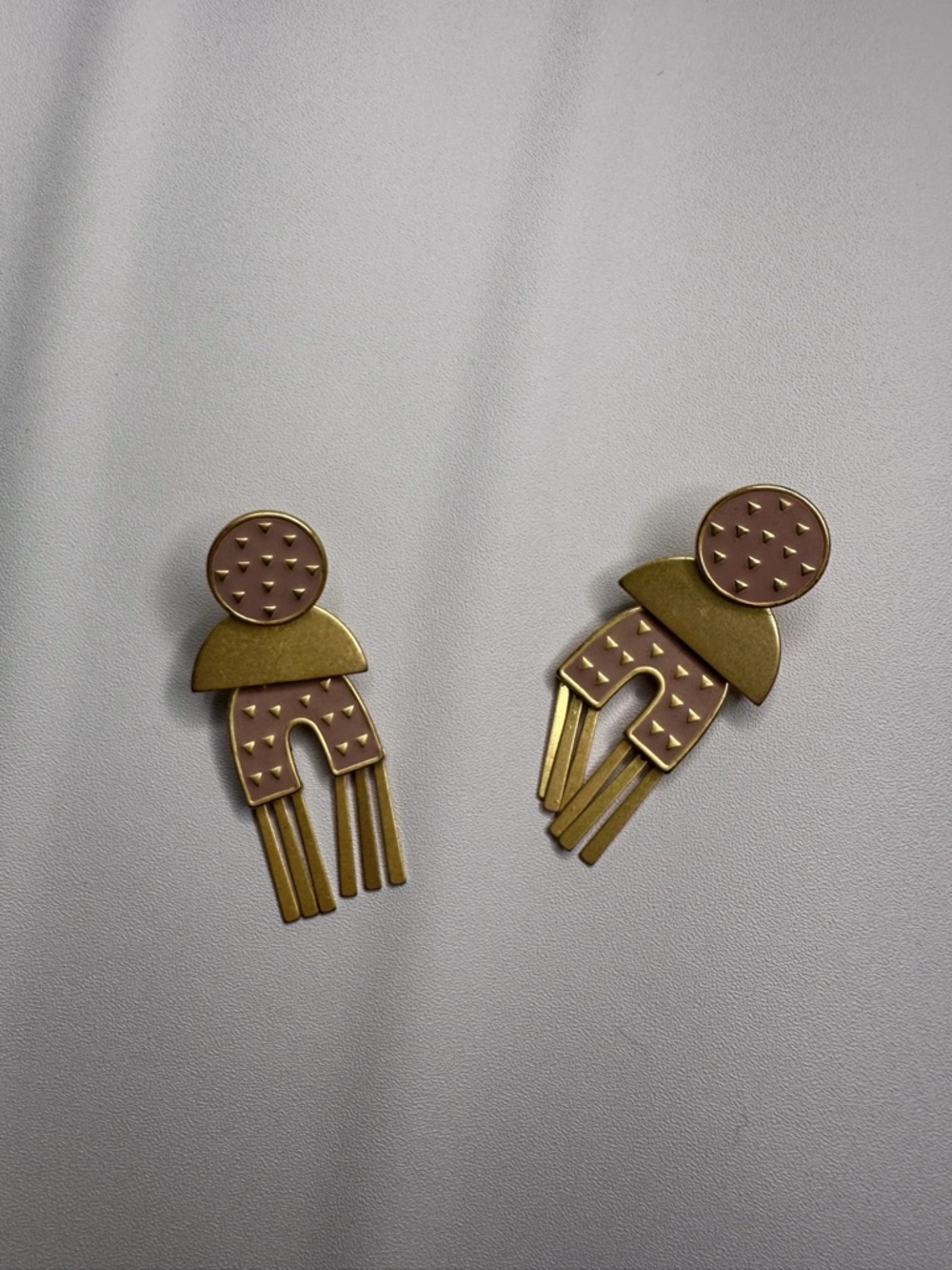 Madewell Geometric Soft Pink & Gold Earrings